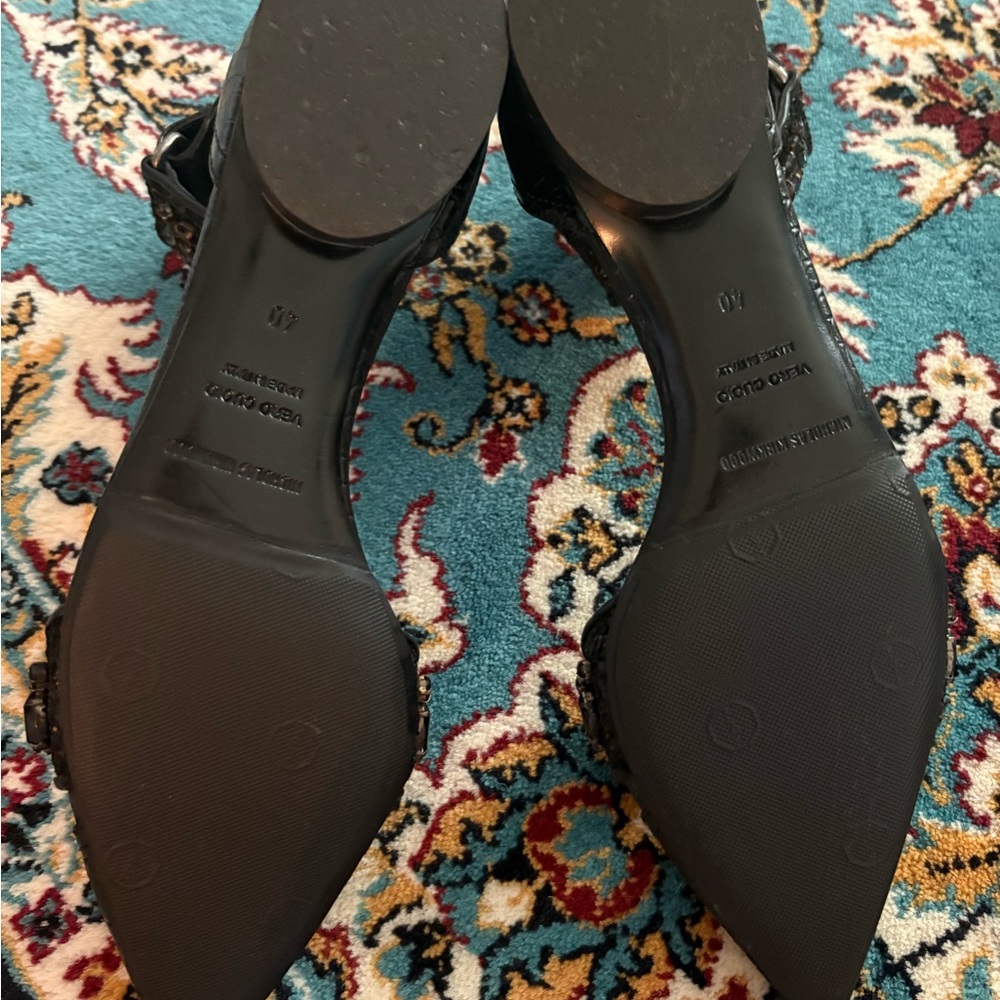 Erdem by Kirkwood Elegant Black Embellished Women's Shoes, size 40 - Picture 9 of 10